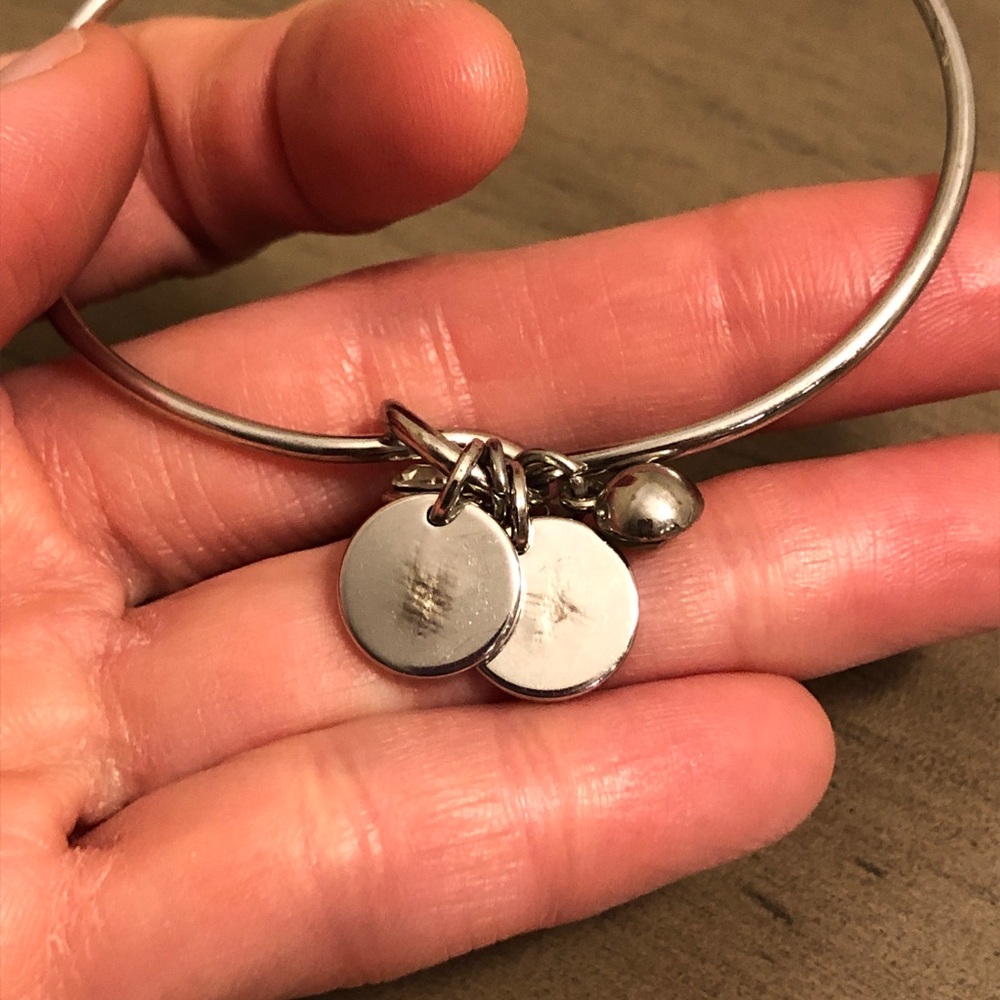 Silver Charm Bracelet with Initials N and W - Picture 5 of 8